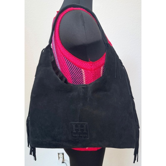 Haute Hippie Handbags - Haute‎ Hippie Style Fringe Suede Hobo Bag Black